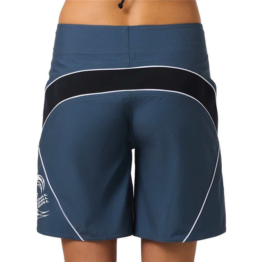 O'Neill Y2K Superfreak 7" Women's Boardshorts in slate colourway from the rear