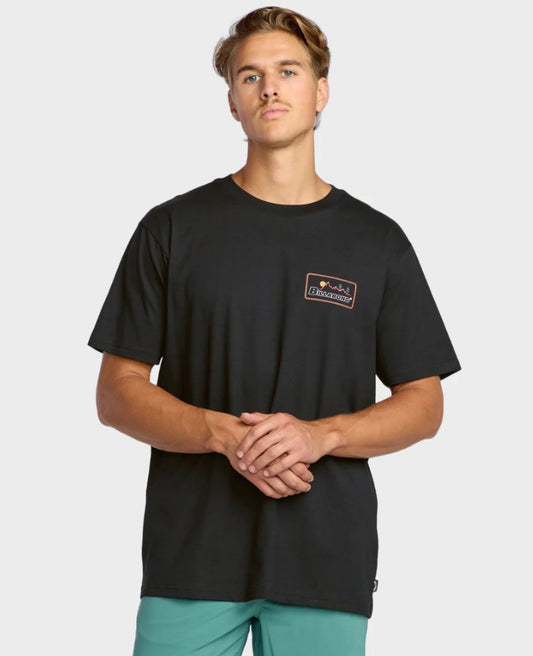Billabong Range Adiv Mens T-Shirt  in black on model from front