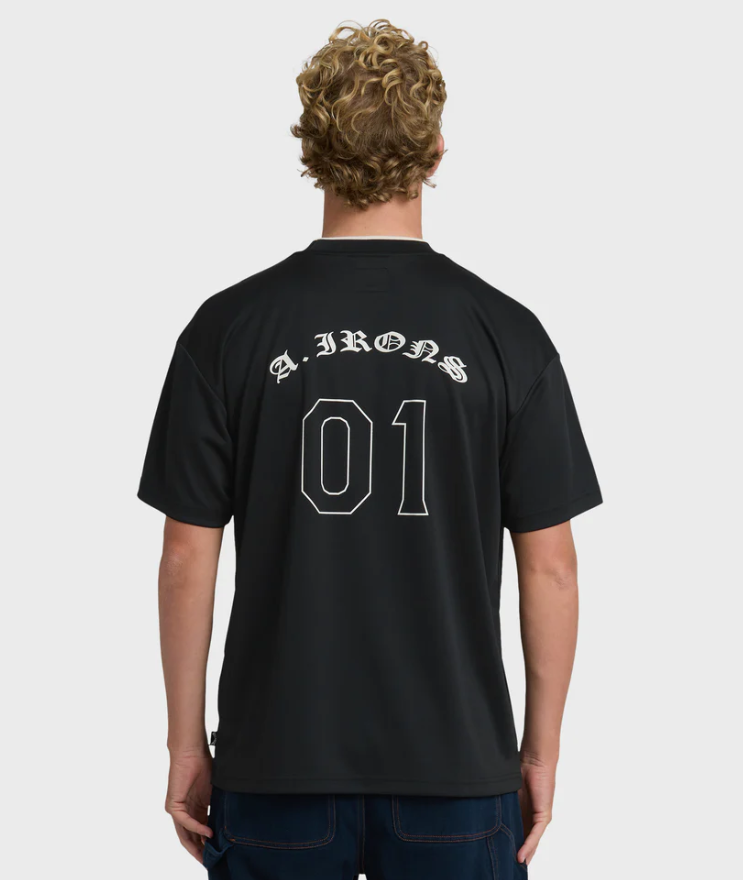 Billabong A.I Mesh T-Shirt in black on model from rear