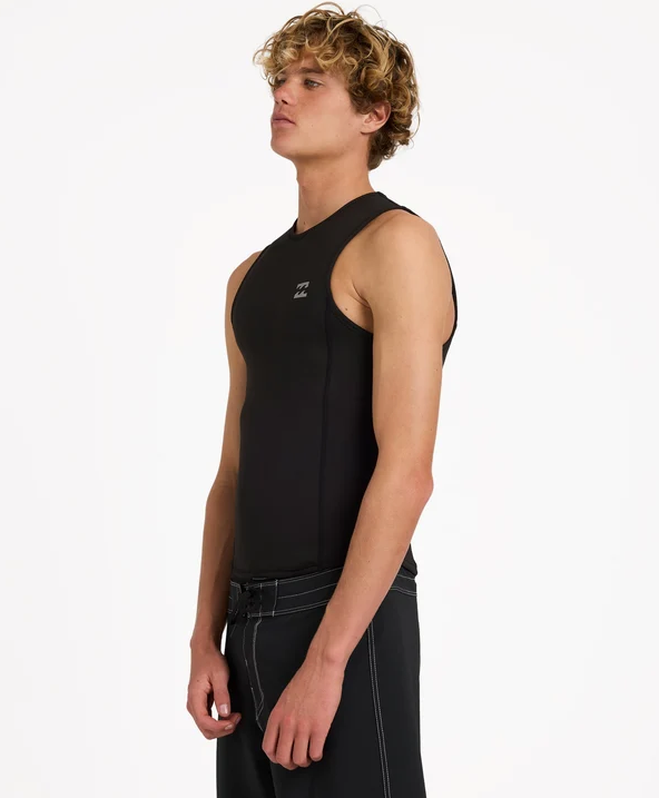 Billabong 1mm Absolute Core Men's Wetsuit Vest in black on model from the side