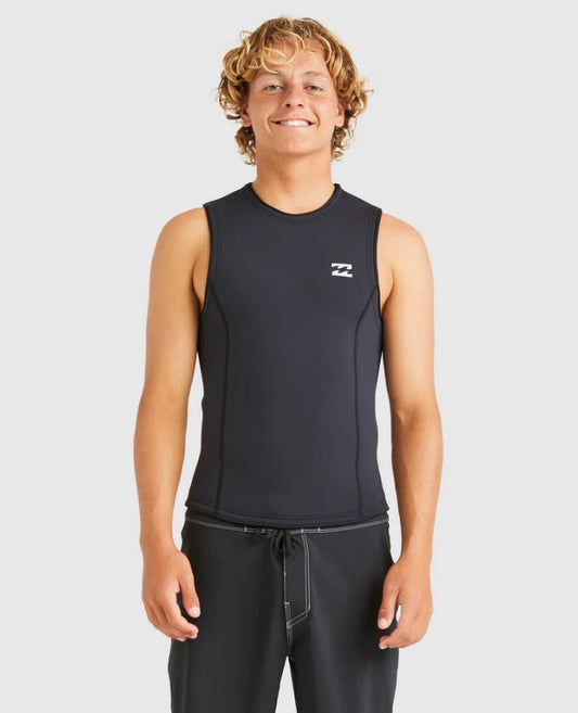 Billabong Absolute Natural Wetsuit Vest in black on model from front