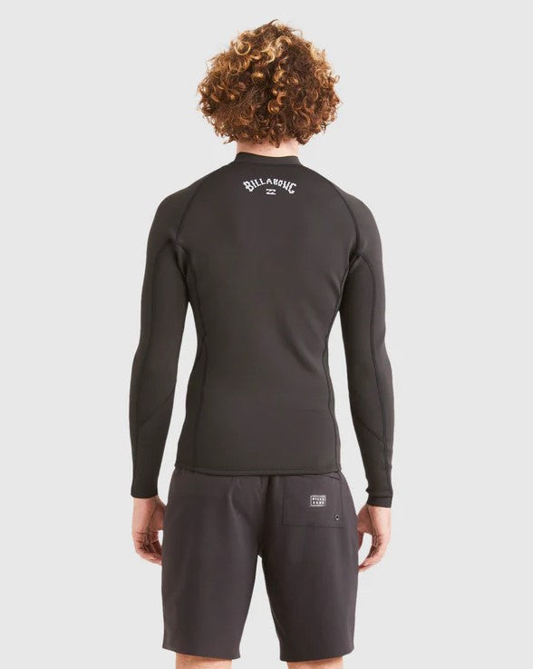Billabong Mens Absolute 1mm Wetsuit Jacket  in black on model from rear