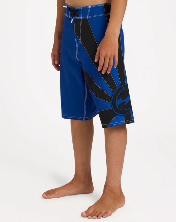 Billabong Boys A.I Rising Sun Pro Boardshorts in royal and black colourway from the side