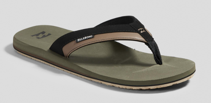 Billabong All Day Impact Jandals in military showing from side