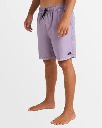 Billabong All Day Overdye Layback Shorts in ash purple colourway