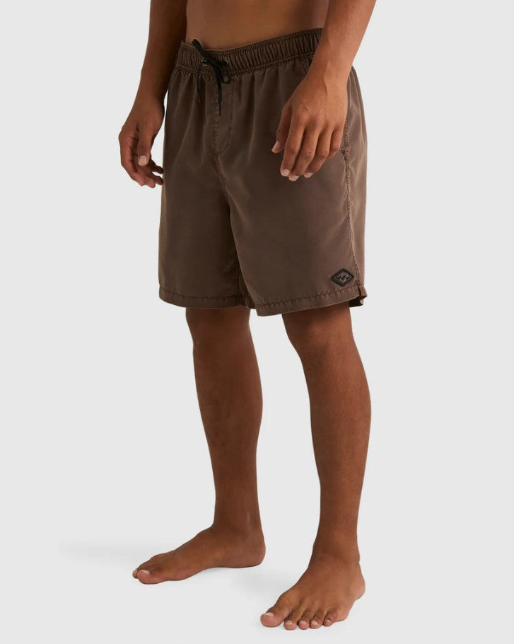 Billabong All Day Overdye Layback Shorts in java colourway