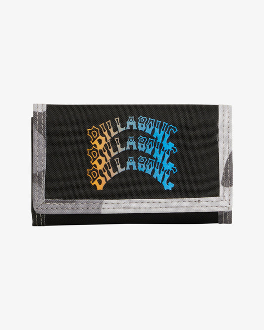 Billabong Atom Velcro Wallet in black with grey camoBillabong Atom Velcro Wallet in black with grey camo trim