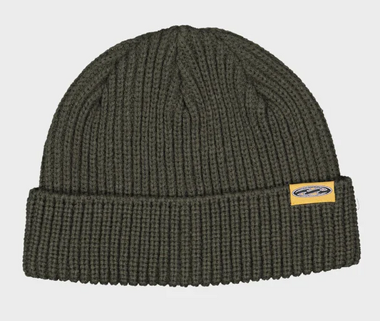 Billabong Bad Dog Men's Beanie in rifle green from front