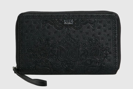 Billabong Bandana Mandala Travel Wallet in black showing front