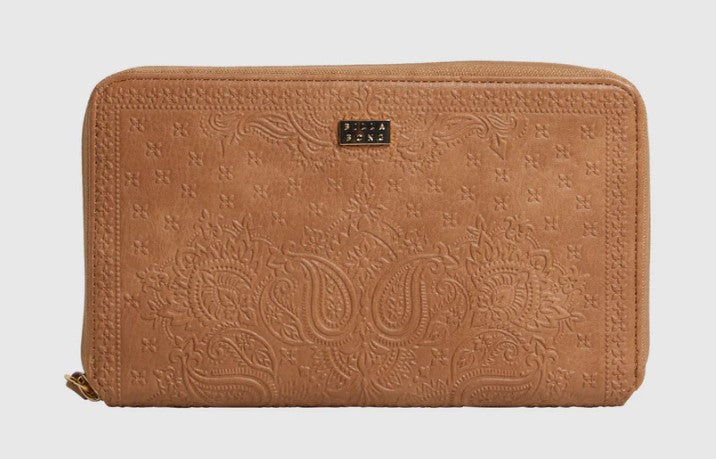 Billabong Bandana Mandala Travel Wallet in light tan from front