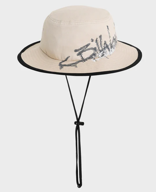 Billabong Boys Script Boonie Hat in stone colourway with Billabong script on side