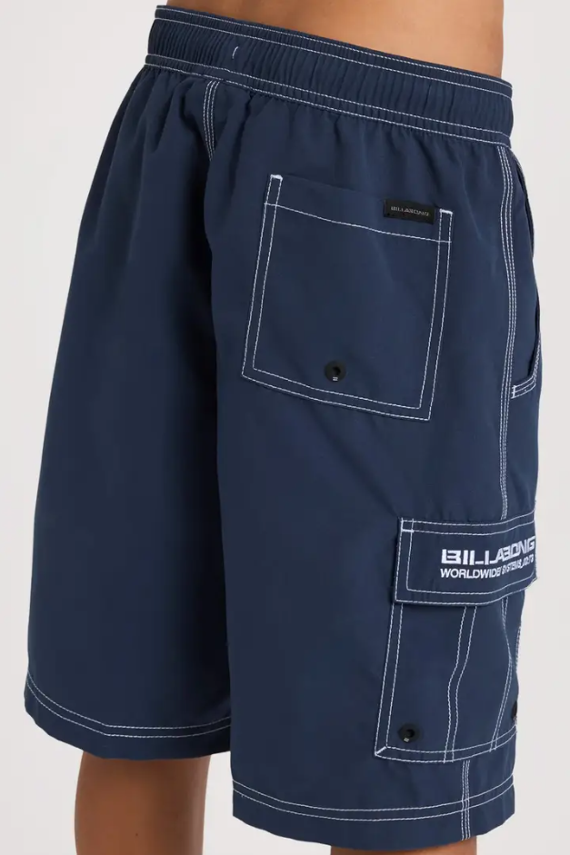 Billabong Boys Throw On 18" Boardshorts in navy from the back
