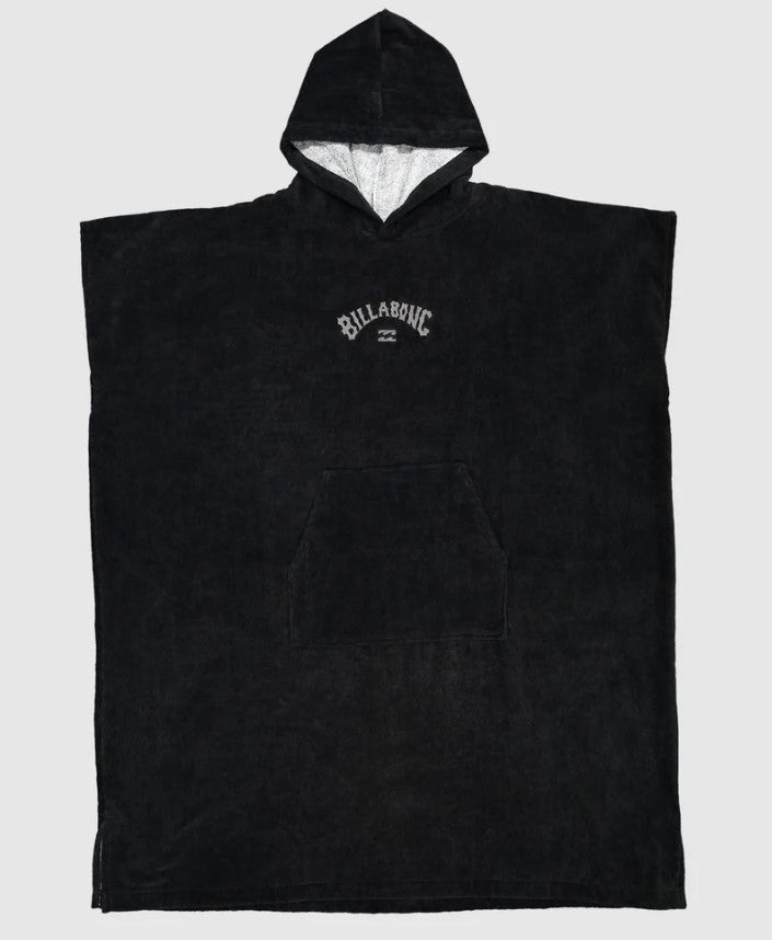 Billabong Boys Wetsuit Hooded Towel in black colour from front