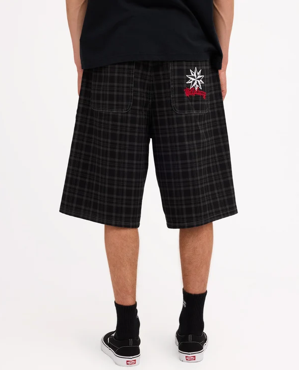Billabong Cando Star 23" Men's Walkshorts in black on model from the back
