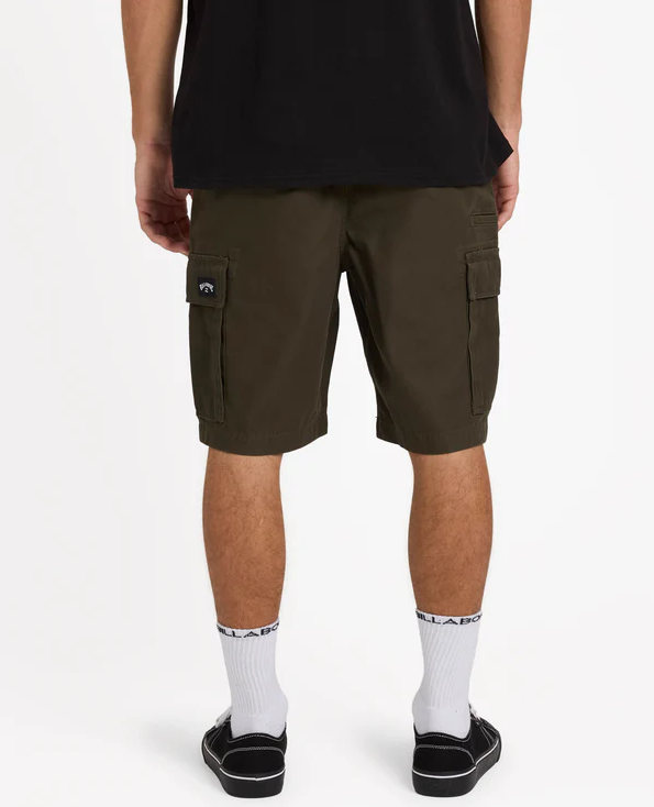 Billabong Combat 21" Cargo Shorts in military colour from rear