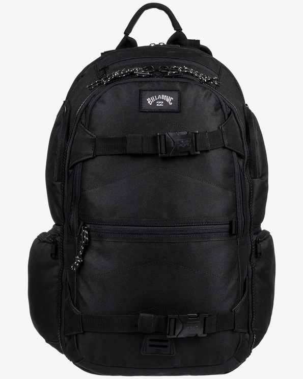 Billabong Combat OG Premium 35 Litre Backpack in stealth black colourway from front