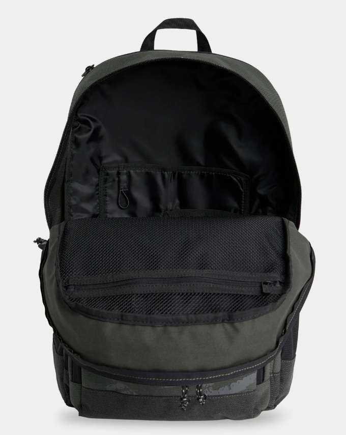 Billabong Command 29 Litre Backpack in military showing the inside details