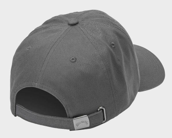 Billabong Crayon Wave Strapback Cap in raven grey colourway from rear