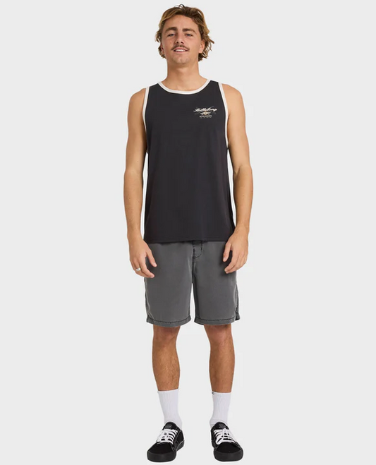 Billabong Crossroads Tipper Tank in black with white seams