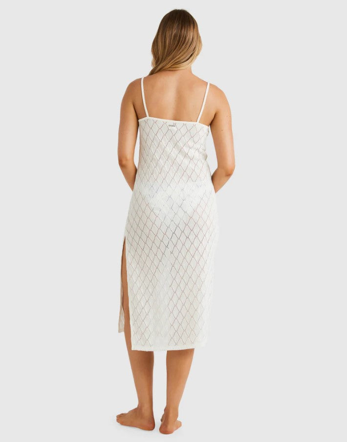 Billabong Day Dream Cover Up Overswim Dress in salt crystal from rear