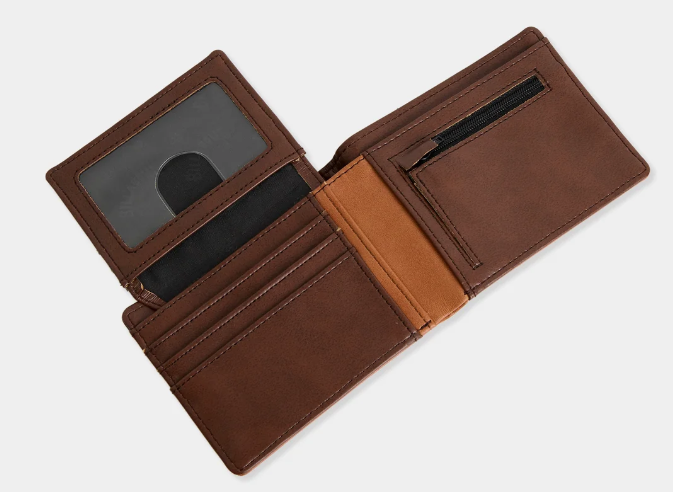 Billabong Dimension PU Wallet in java showing inside opened up
