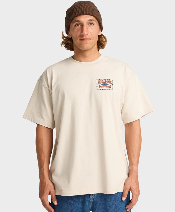 Billabong Double Spread OG Men's T-Shirt in chino colour on man front