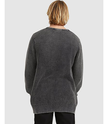 Billabong East Knit Crew in black back veiw on model