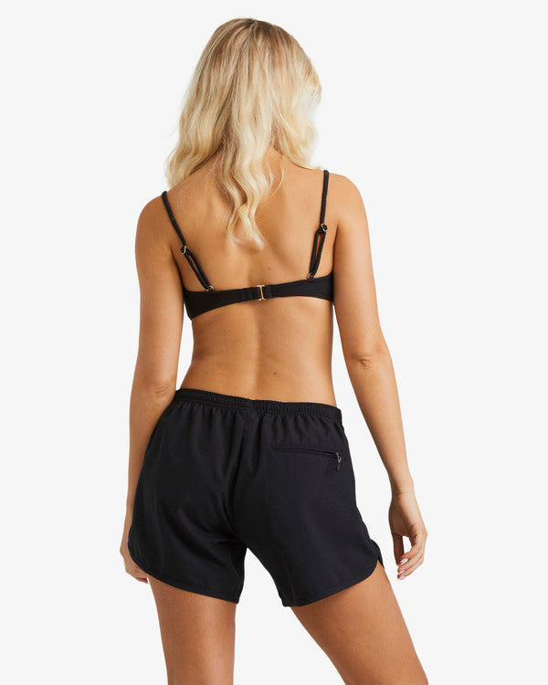 Billabong Womens Fun Times Boardshorts in black from rear on model