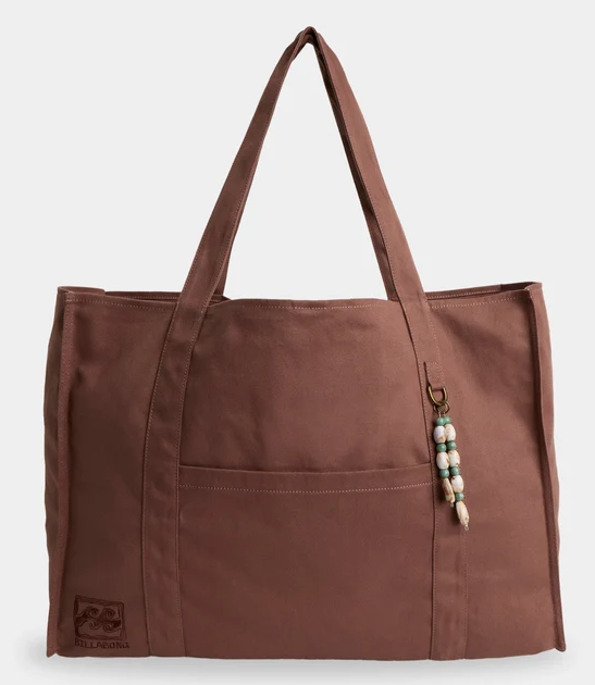 Billabong Getaway Canvas Tote Bag
 in espresso colourway from the front
