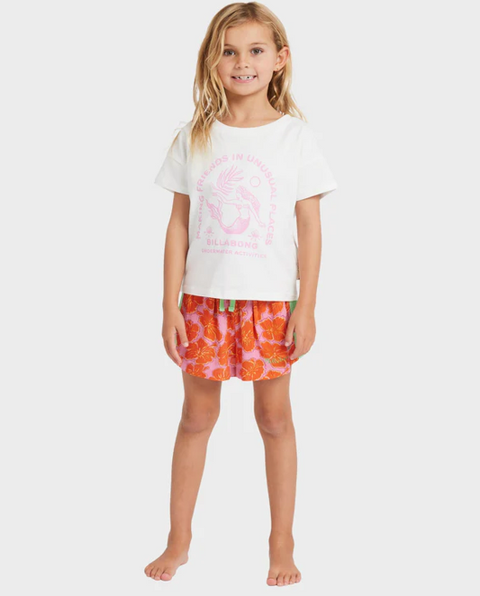 Billabong Friends In Places Kids Tee in salt crystal from front