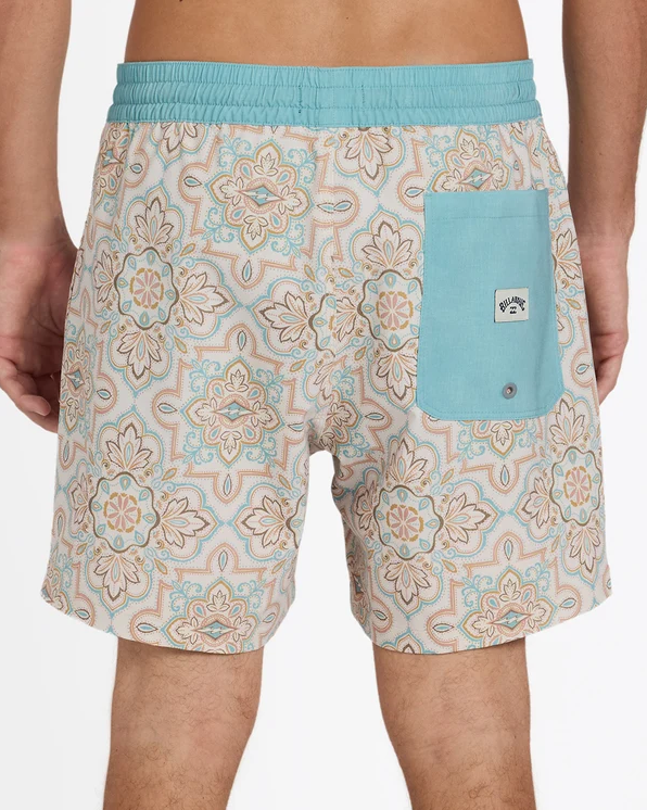 Billabong Good Times Layback 16" Elastic Waist Short  in vintage khaki colourway on model from the back