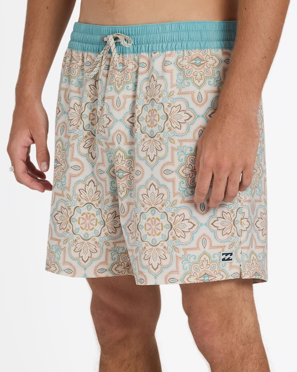 Billabong Good Times Layback 16" Elastic Waist Short  in vintage khaki colourway on model from the side