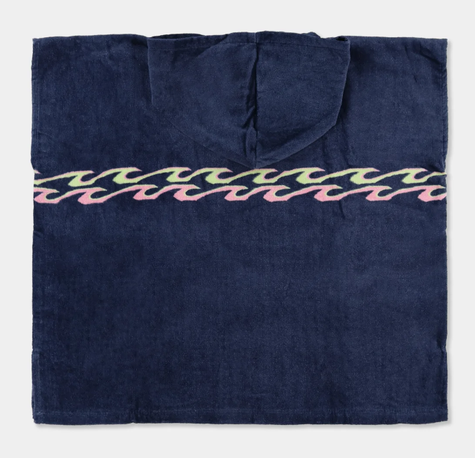 Billabong Groms Hooded Towel in real teal from behind