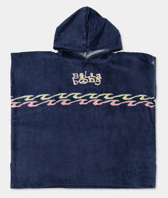 Billabong Groms Hooded Towel in real teal colourway