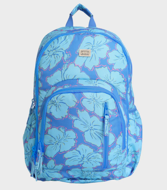 Billabong Happy Hibiscus 31 Litre Roadie Backpack in tidal blue floral colourway