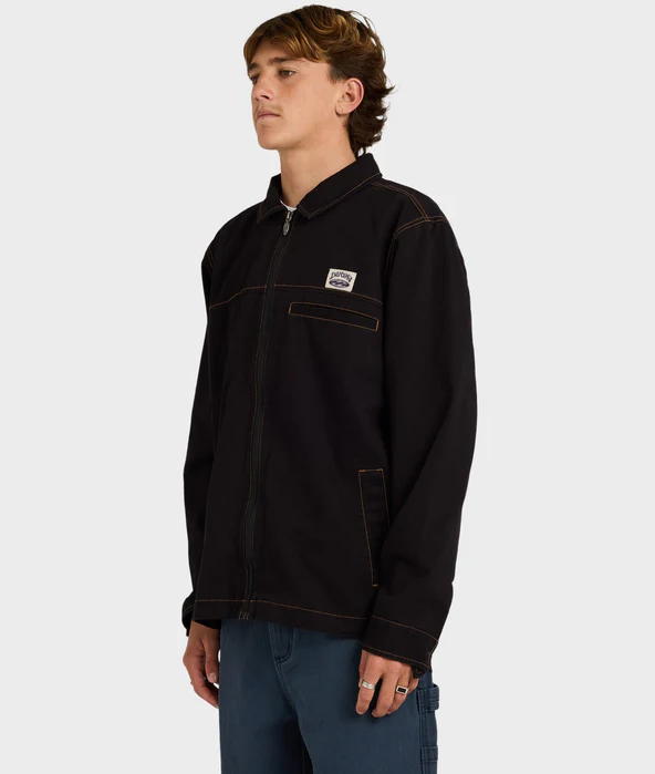 Billabong Jimmy Men's Jacket in black on model from side view