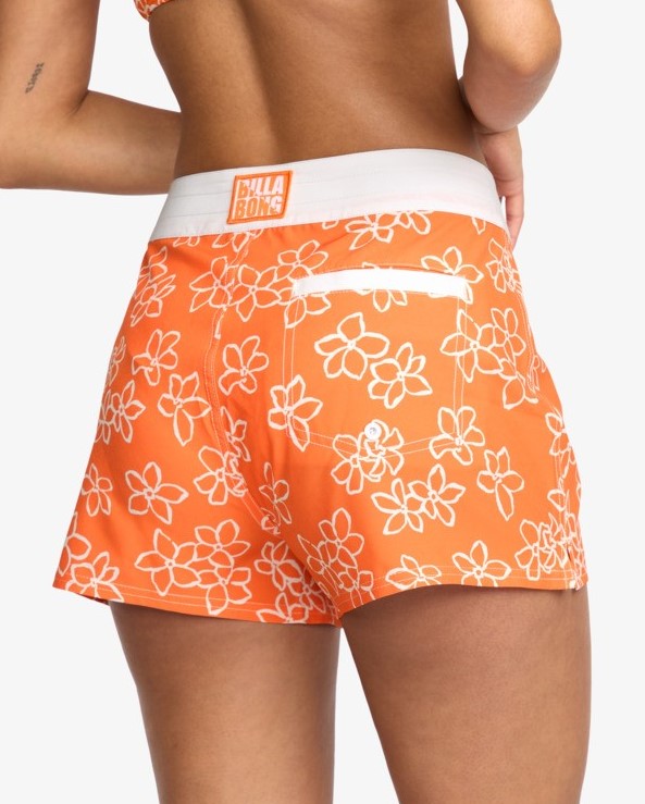 Billabong Josie Have It All 2" Boardshorts in orange pop colour from rear