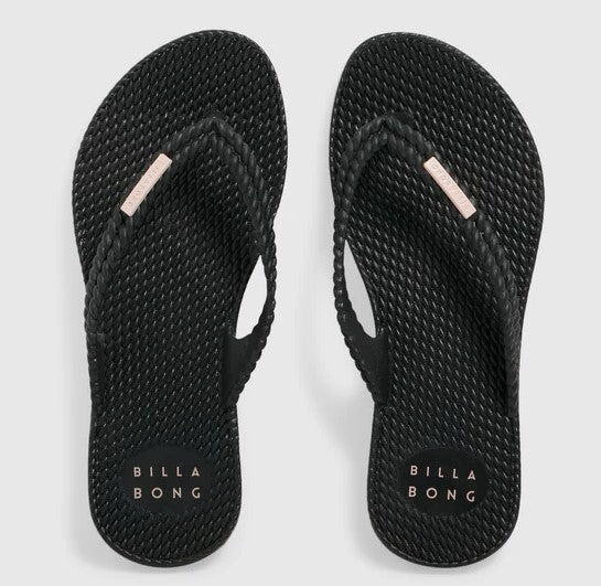 Billabong Kicks Girls Thongs/Jandals in black colourway