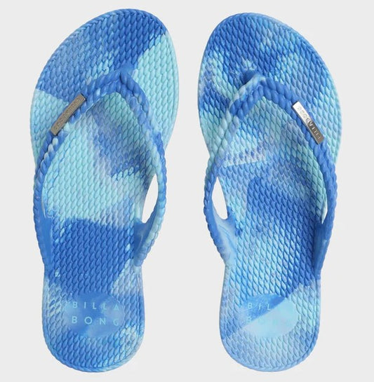 Billabong Kicks Marble Girls Thongs/Jandals in sea mist colourway