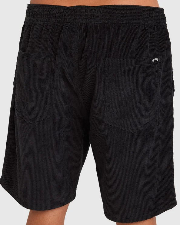 Billabong Larry Cord 18" Walkshorts in charcoal colourway from  rear