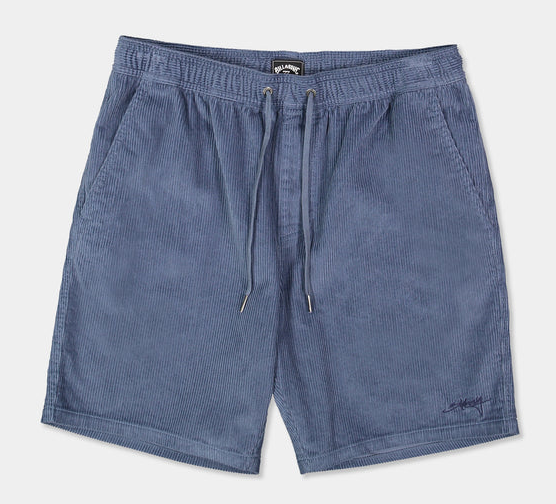 Billabong Larry Cord 19" Walkshorts in china blue flatlay from the front