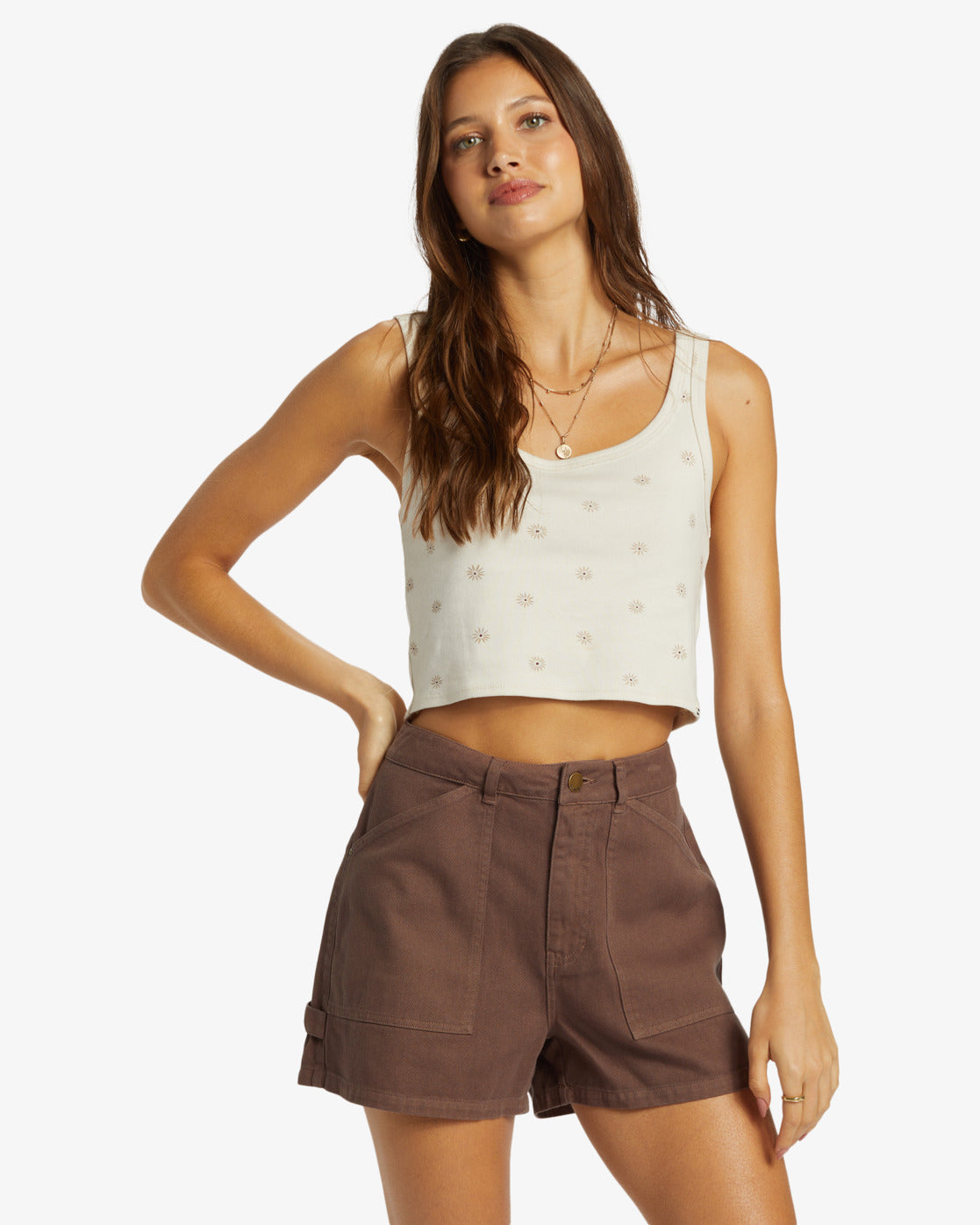 Billabong Leia Carpenter Denim Shorts in kona colourway