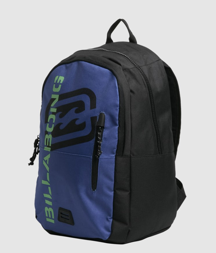 Billabong Norfolk 28 Litre Backpack in high tide black and blue colourway from side