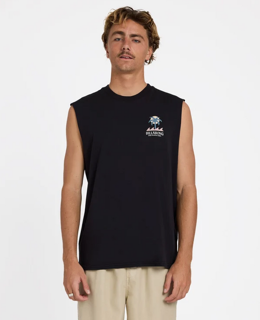 Billabong Portal Muscle Top in black from the front