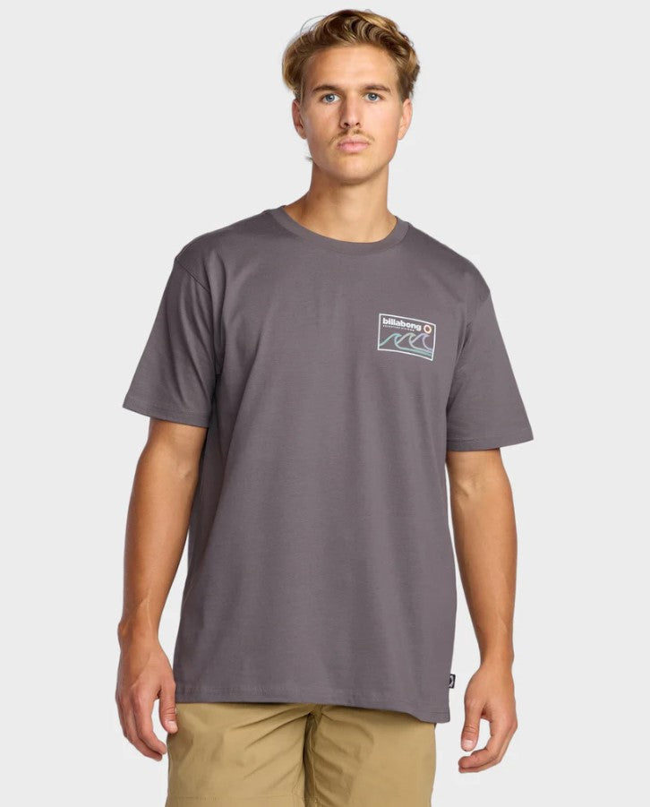 Billabong Range Adiv Mens T-Shirt  in grey violet from front