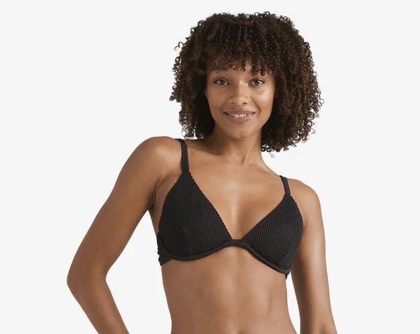 Billabong Summer High Reece D/DD Bikini Top in black from front