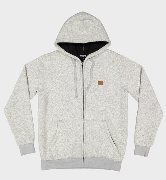 BIllabong Revolt Zip Thru Lined Hoodie in light grey heather