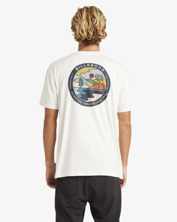 Billabong Rockies Adiv Men's T-Shirt in off white from the rear