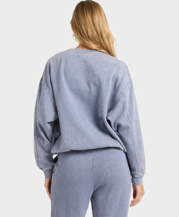 Billabong Saltwashed Kendall Women's Crew in stone blue from rear