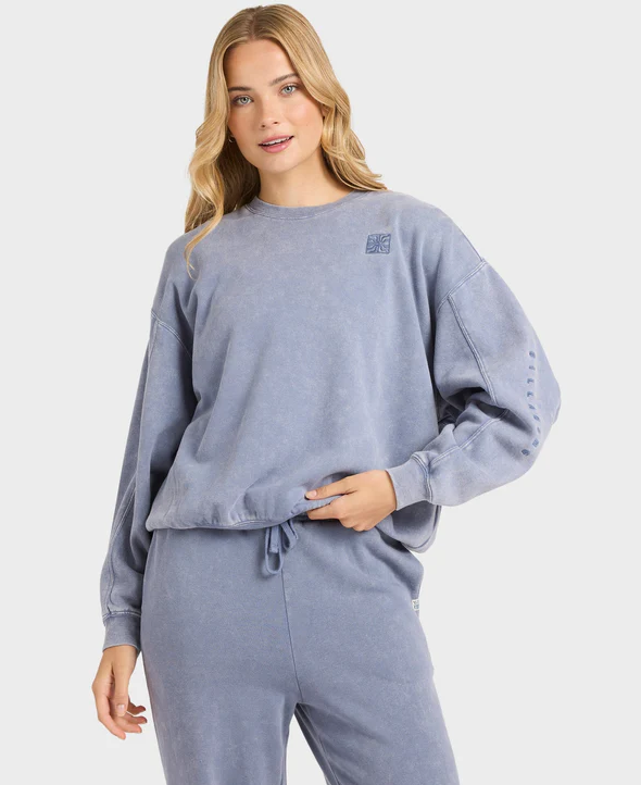 Billabong Saltwashed Kendall Women's Crew in stone blue from front